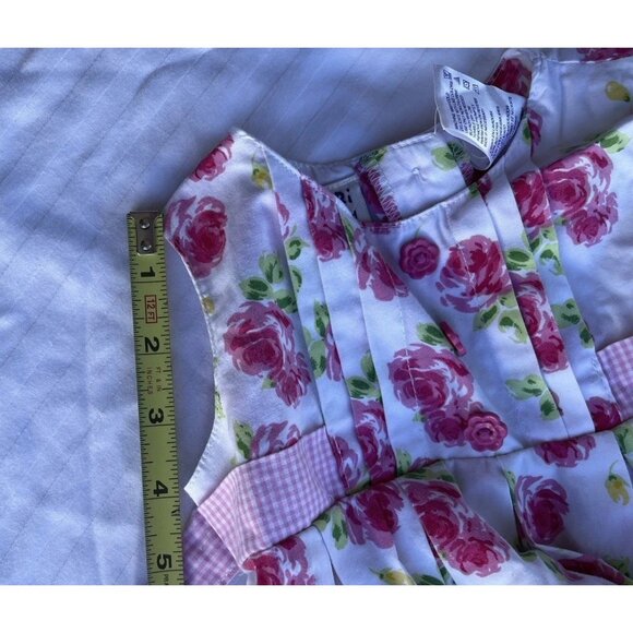 Vintage Blueberi Boulevard Girls Sz 12 Months Floral Dress Pink Red Rose - Picture 6 of 16